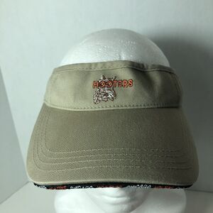 Hooters Visor Hat Strapback American Needle Adjust Tan Chicago Restaurant Owl C3